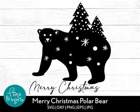 Merry Christmas Polar Bear Svg Svg Png Jpg Eps Dxf - Etsy