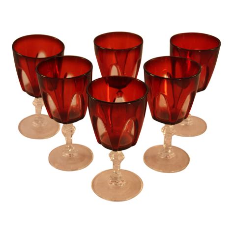 Clear Red Wine Glasses - Set of 6 | Chairish