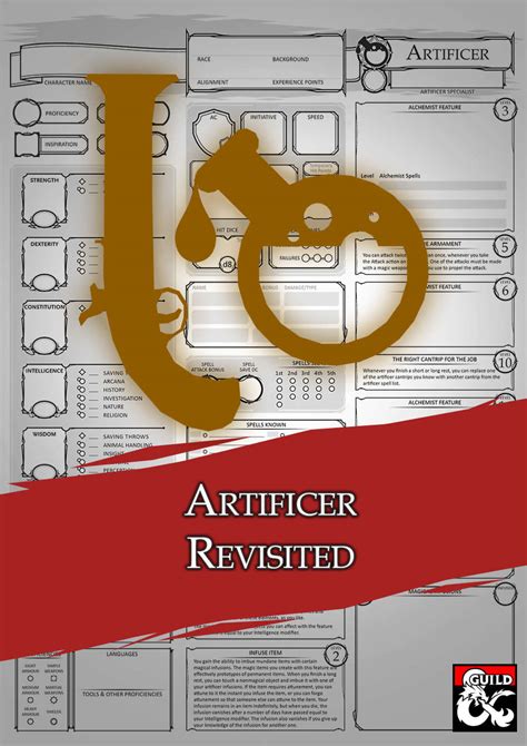 Class Character Sheets The Artificer Revisited Dungeon Masters