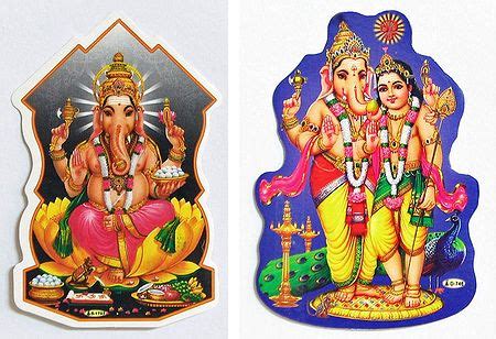 Ganesh and Kartikeya - Set of Two Stickers