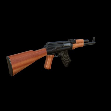 AK 47 High Poly Free 3D Model 3ds Obj Max Fbx Free3D