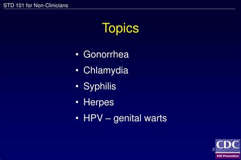 Ppt Common Sexually Transmitted Diseases Std 101 For Non Clinicians Powerpoint Presentation