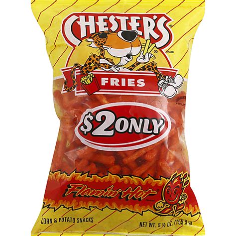 Chester S Corn Potato Snacks Flamin Hot Flavored Fries Oz Cheese Puffed Snacks My
