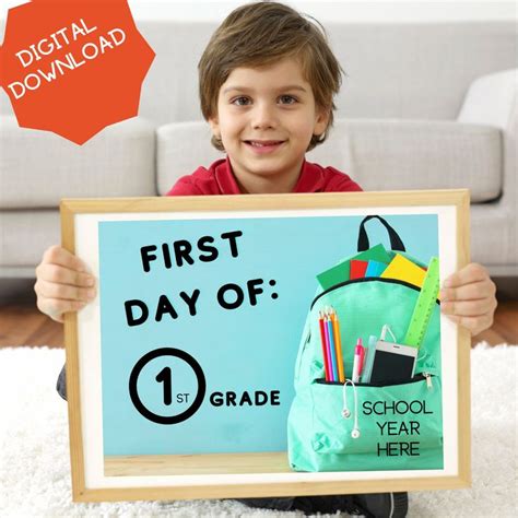 First Day Of First Grade First Day Of Class Printable Back To School