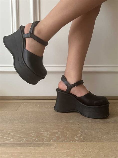Dolls Kill Lamoda Dolls Kill Platform Wedges Black Gem