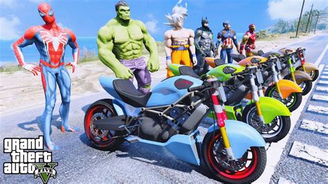 Racing Spiderman Motorcycles With Superheroes Race Event On The