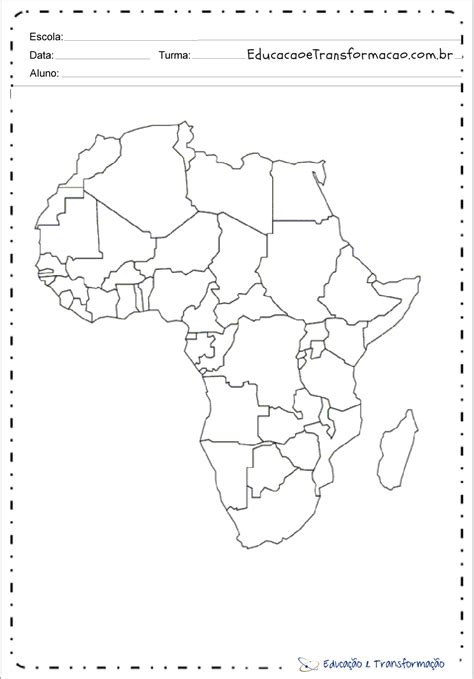 Mapa Da Africa Para Colorir - Mapa Da áfrica Para Colorir - BINKEDU
