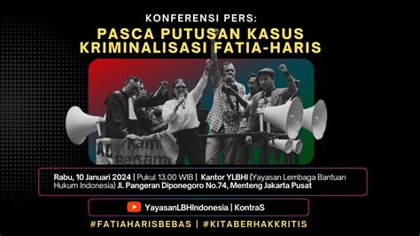 Konferensi Pers Pasca Putusan Kasus Kriminalisasi Fatia Haris YouTube