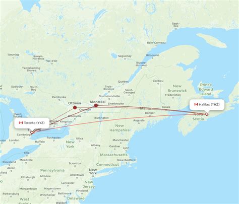 All Flight Routes From Toronto To Halifax Yyz To Yhz Flight Routes