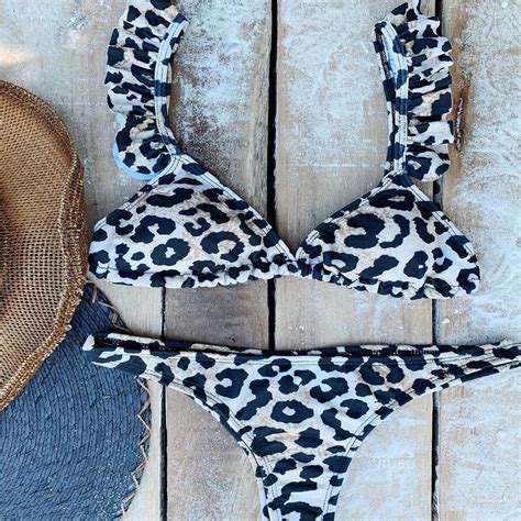 Buy Ruuhee Sexy Leopard Bikini Set Swimwear Women Swimsuit Push Up Bathing Suit At Affordable