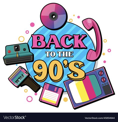 Back To The 90s Banner Template Royalty Free Vector Image