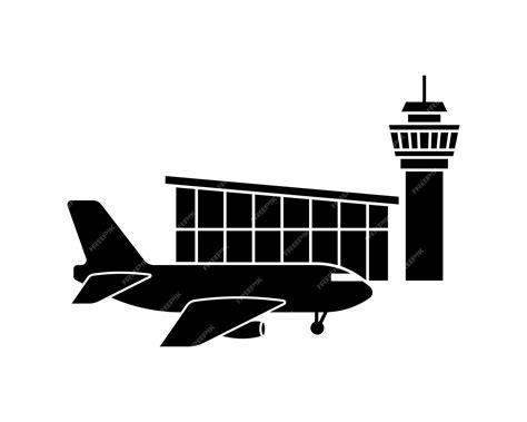 premium vector airport building  plane icon design isolated