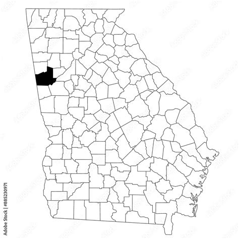 Map Of Carroll County In Georgia State On White Background Single