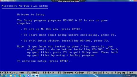 How To Install Ms Dos 6 22 On Virtualbox Youtube