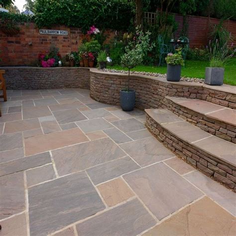 Raj Blend Calibrated Classic Sandstone Paving Landscaping From Build