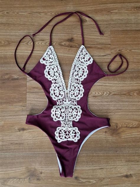 Bikini mit Spitzenborte bordeaux Gebraucht in Embrach für CHF 3 mit Lieferung auf Ricardo