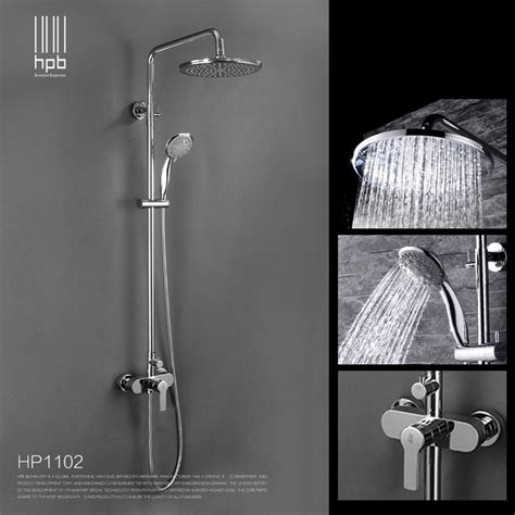 Bathroom Hot And Cold Water Shower Set Brass Chrome Wall Mounted 10