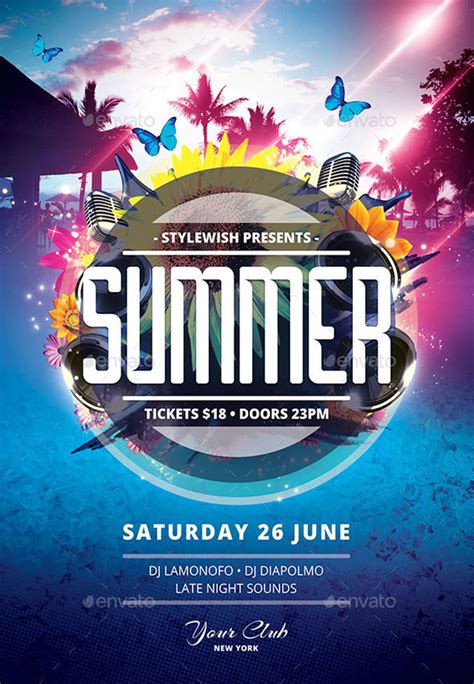 Summer Flyer 22 Examples Illustrator Indesign Word Pages