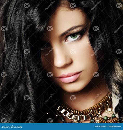 Sensuality Woman Brunette Face Stock Image Image Of Eyes Eyeshadow