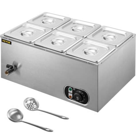 Vevor Commercial Food Warmer Bain Marie 6 Pan Buffet Food Warmer