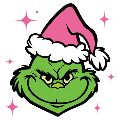 Grinch Face With Pink Hat Dtf Direct To Film Transfer Twisted Image