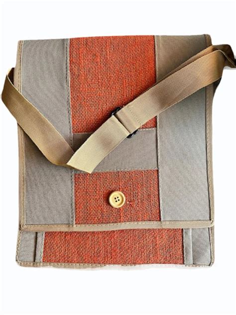 Plain Orange Grey And Brown Office Executive Jute Bag Size Dimension