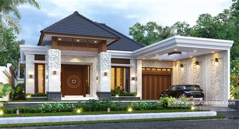 Jasa Arsitek Desain Rumah Bali Modern 2 Lantai Luas 300 M2 Lebar 15 M