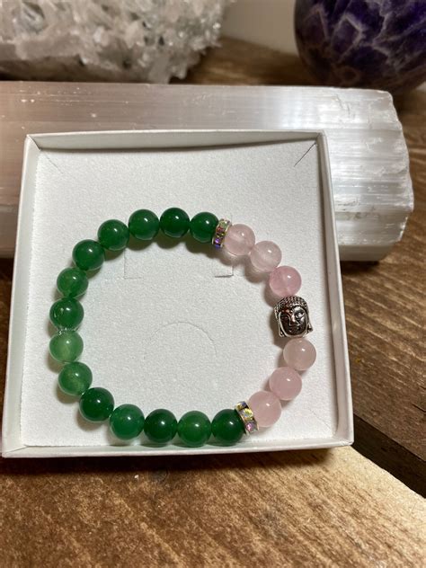 Rose Quartz And Green Aventurine Natural Quality Crystal Etsy