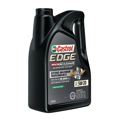 Castrol EDGE High Mileage Engine Oil Full Synthetic 5W-20 5 Quart