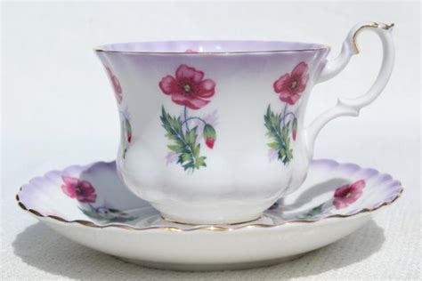 Vintage Royal Albert Bone China Tea Cup Saucer Pink Poppy Floral