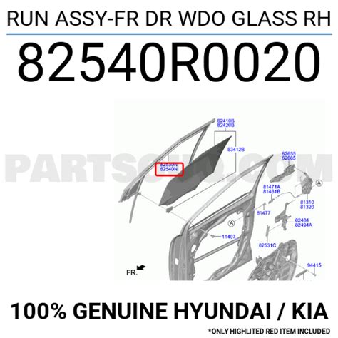 Run Assy Fr Dr Wdo Glass Rh R Hyundai Kia Parts Partsouq