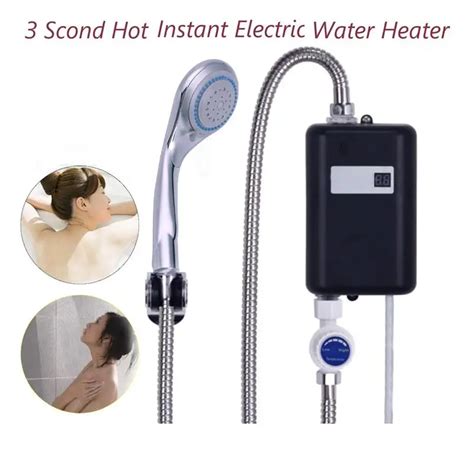 3800W Mini Tankless Electric Instant Hot Water Heater With LED Temperature Display For Kitchen