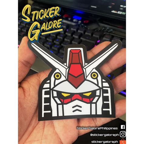 Big Size Gundam Rx Peeker Stickers For Aquaflask Vinyl Laminated