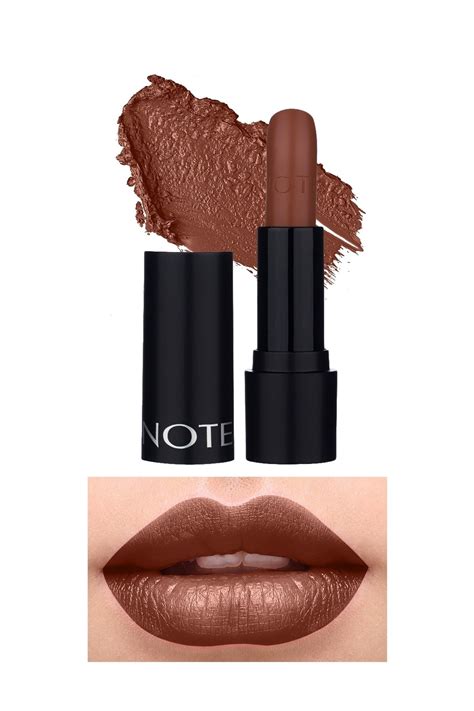 Note Cosmetics Deep Impact Lipstick Kremsi Dokulu Yarı Parlak Ruj Spicy Nude Kahverengi