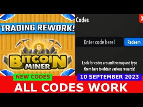 All Codes Work Bitcoin Miner Roblox New Codes September