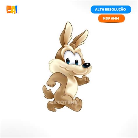 Display de chão MDF Coiote realista Baby Looney Tunes 3D alta resolução