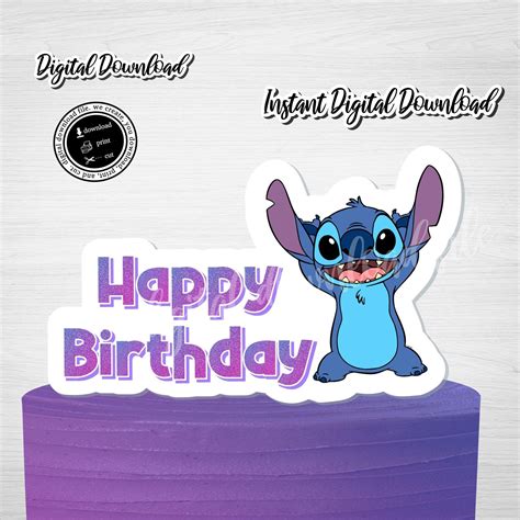 STITCH Cake Topper,printable Cake Topper Stitch, Lilo and Stitch Cake, Printable Stitch Cake ...