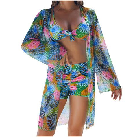 Pink Womens Tankini Sets Tops Swimwear Micro Bikini Tankini Kimono Coverups Shorts Sets For