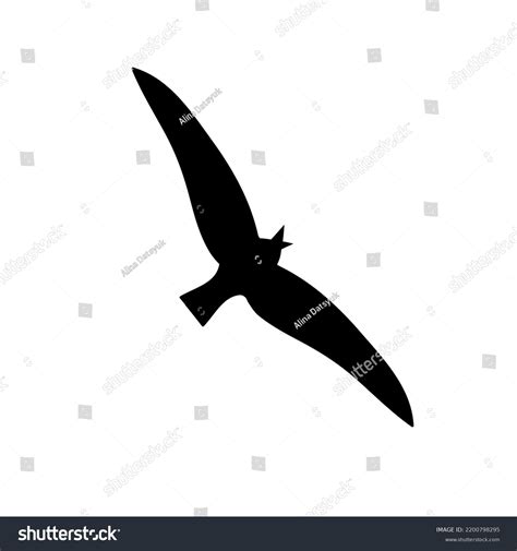 Flying Seagull Silhouette Vector Illustration Monochrome Stock Vector (Royalty Free) 2200798295 ...