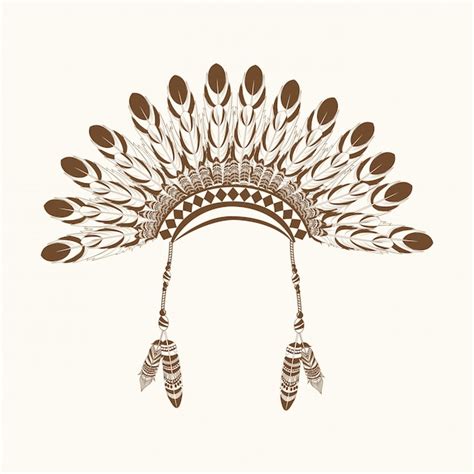 Premium Vector | Native american crown feathers