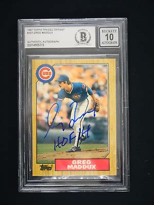 Greg Maddux Topps Traded Tiffany T Rc Signed Inscribed Hof