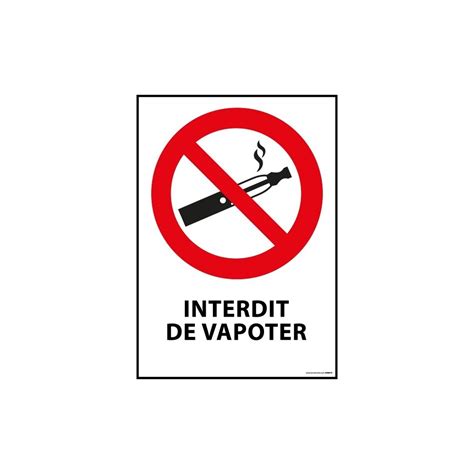 Panneau Interdiction De Vapoter Adh Sif Format A