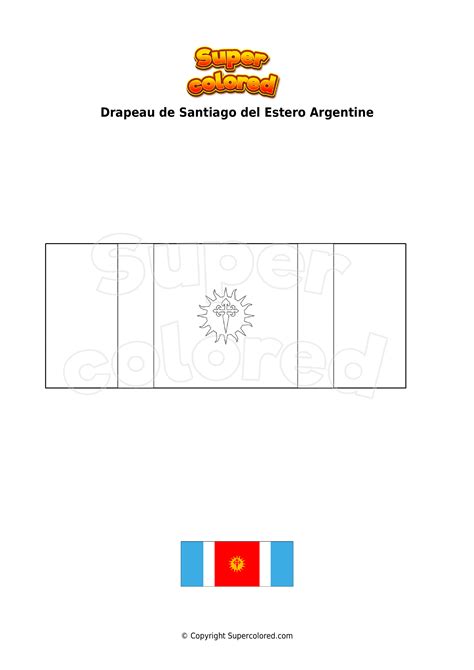 Coloriage Drapeau de Santiago del Estero Argentine - Supercolored.com