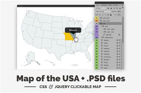 United States - clickable map | Templates & Themes ~ Creative Market