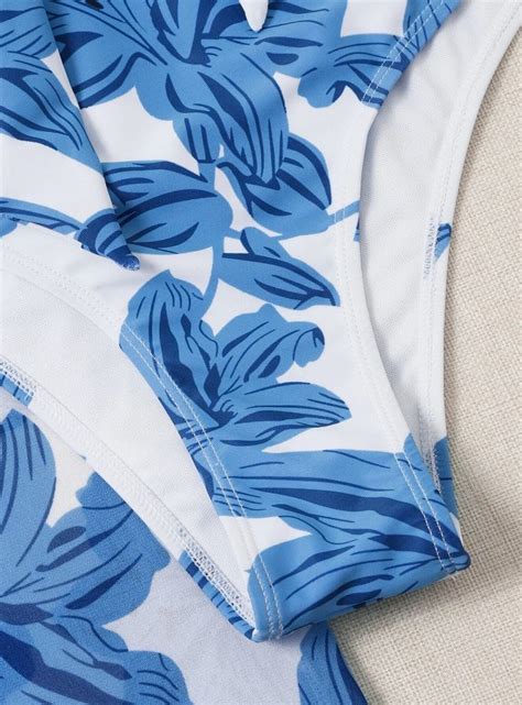 Pack Floral Knot Front Bikini Swimsuit Beach Skirt Toris Aesthetics