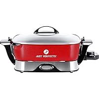 Just Perfecto Hot Pot Elektrisch XL 5 5L Mit Glas Deckel 1650W Elektrische Pfanne Eckig Mit
