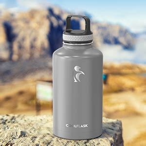 Amazon Coolflask Oz Insulated Water Bottle With Straw Lids