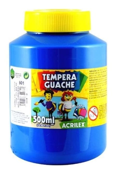 Tinta Guache 500 Ml Azul Turquesa Nº 501 Acrilex MercadoLivre