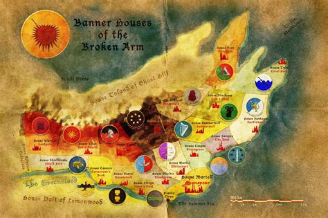 No Spoilers Map Of Eastern Dorne Land Of House Martell Banner