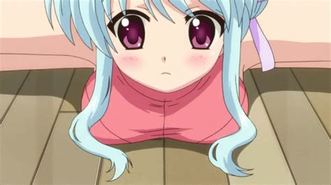 The Big Imageboard Tbib Animated Animated  Ass Blue Hair Blush Breast Press  Hair